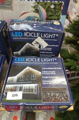 Lot 2215 - 2 boxes of 152 ice white LED Christmas lights...