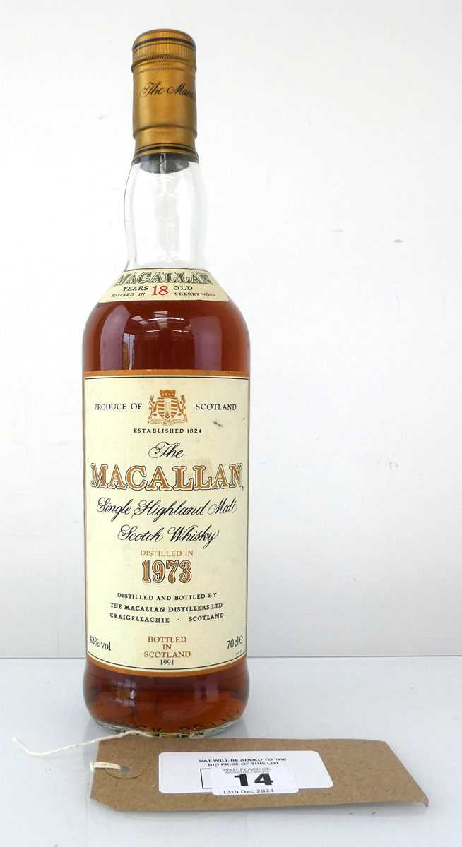 Lot 14 - A bottle of The MACALLAN 1973 18 Year Old...