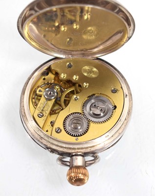 Lot 456 - A silver open face pocket watch, the white...