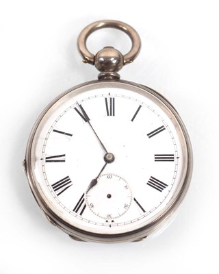 Lot A silver open face pocket watch by Stauffer,...