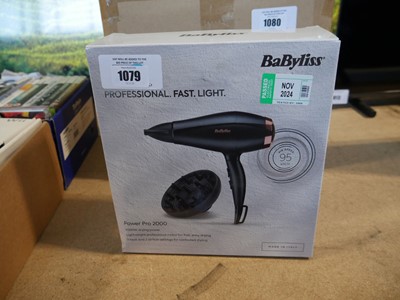 Lot 1079 - Boxed Babyliss Power Pro 2000 hair dryer