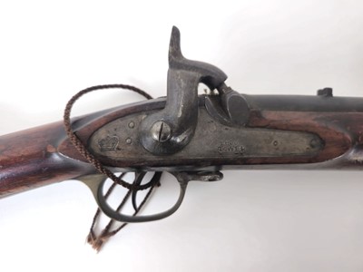 Lot 318 - A percussion musket with brass fittings,...