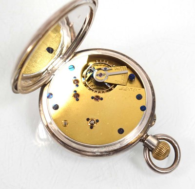 Lot 453 - A silver open face pocket watch, the white...