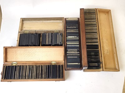 Lot 323 - Four boxes of glass magic lantern slides...