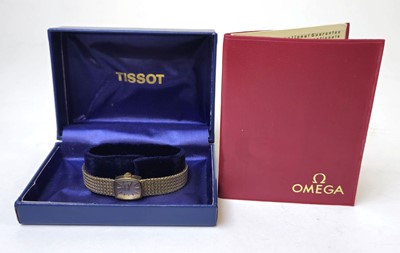 Lot 577 - A ladies 9ct gold Omega mechanical wristwatch...