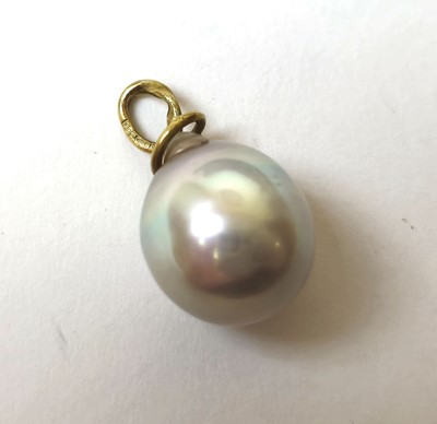 Lot 580 - A Coleman Douglas single pearl pendant with...