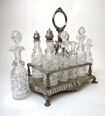 Lot 400 - A 19th century silver plate and cut glass...