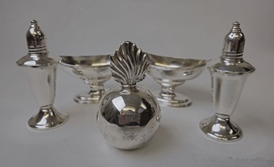 Lot 407 - A pair of Victorian silver salts together with...