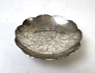 Lot 409 - An Elizabeth II silver pin dish of floral...