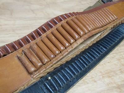 Lot 1164 - Three cartridge belts (.22 and 2 x .410) and 2...