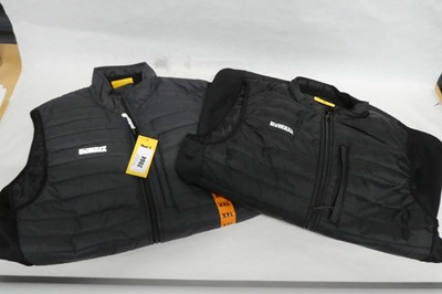 Lot 2 men's DeWalt work gilets in grey and black -...