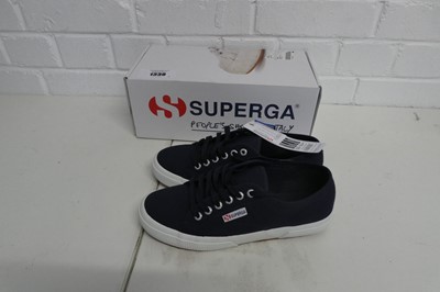 Lot 1338 - Boxed pair of unisex Superga shoes in navy...