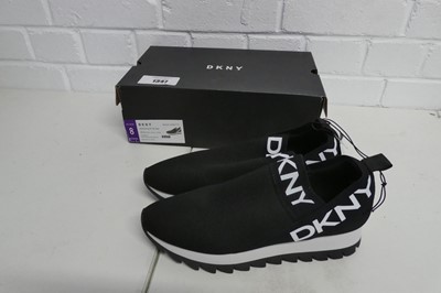 Lot 1347 - Boxed pair of ladies DKNY slip on trainers in...