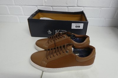 Lot 1348 - Boxed pair of mens Penguin paxton trainers in...