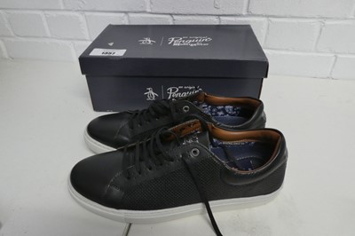 Lot 1357 - Boxed pair of mens Penguin paxton trainers in...