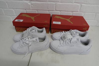 Lot 1364 - 2 boxed pairs of ladies Puma crew snake...