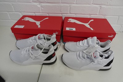 Lot 1366 - 2 boxed pairs of men's Puma electron street...