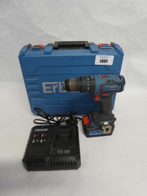 Lot Cased Erbauer 18V brushed combi drill with...