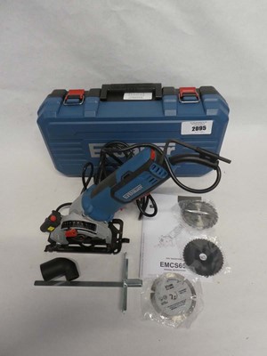 Lot Cased Erbauer (EMCS650) 240V mini saw with...