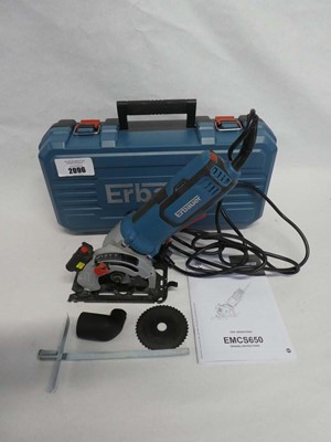 Lot Cased Erbauer (EMCS650) 240V mini saw with...