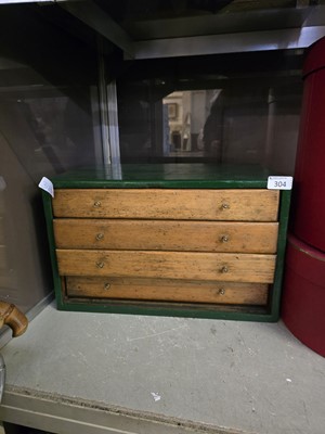 Lot 304 - A green painted engineer's tool chest of four...