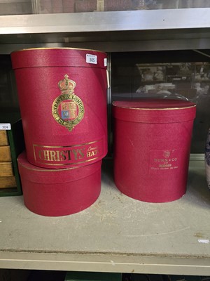 Lot 305 - A Christy's of London hat box along with a...