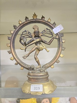 Lot 319 - A brass and copper sculpture of Shiva