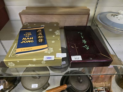 Lot 337 - A boxed Mah-Jong set along with boards and...