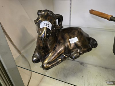 Lot 339 - A moulded bronze effect model of a ram