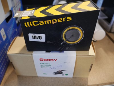 Lot 1070 - 2 boxed outdoor speakers for camping