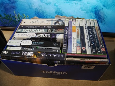 Lot 1078 - Box containing videogames and fiction books