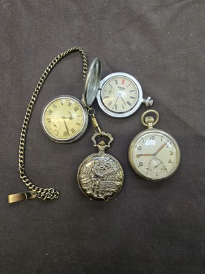 Lot 406 - A bag containing four pocket watches, one...