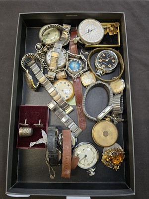 Lot 427 - A collection of pocket watches, wristwatches,...