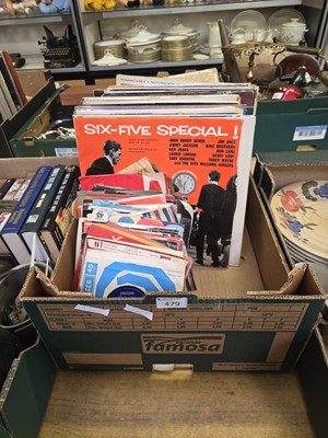 Lot 479 - A tray containing LPs and 45RPM records by...