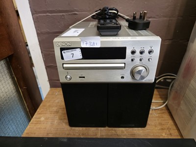 Lot 7 - A Denon radio/MP3/CD player with two Cambridge...