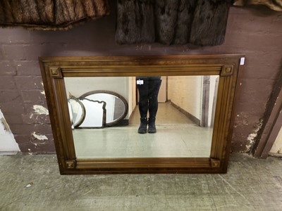 Lot 12 - A reproduction framed bevel glass rectangular...