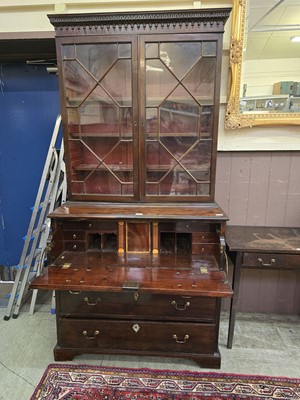 Lot 45 - A 19th century mahogany secretaire bookcase...