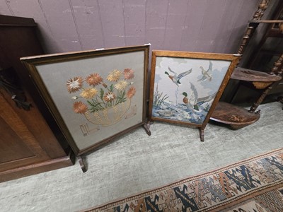 Lot 59 - Two early 20th century fire screens having...