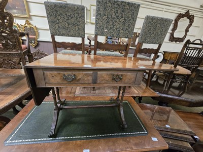 Lot 96 - A reproduction walnut sofa table