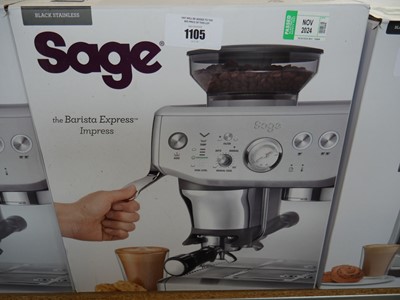 Lot 1105 - Boxed Sage the Barista Express Impress coffee...