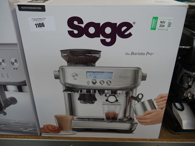 Lot 1106 - Boxed Sage the Barista the Pro coffee machine