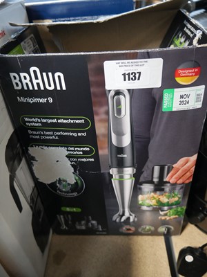 Lot 1137 - Boxed Braun MultiQuick 9 handheld food processor