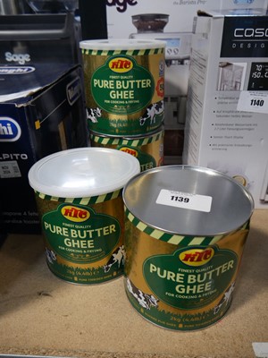 Lot 1139 - 4 tubs of Pure Butter Ghee for cooking and frying