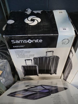 Lot 1215 - Boxed 2 piece Samsonite luggage set in black