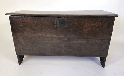 Lot 26 - An 18th century oak coffer h. 62cm w. 107cm d....