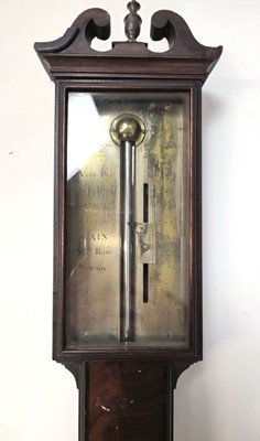 Lot 80 - A George III mahogany stick barometer by W. M....