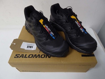 Lot 3701 - Boxed pair of Salomon XT-6 trainers, black, UK 5