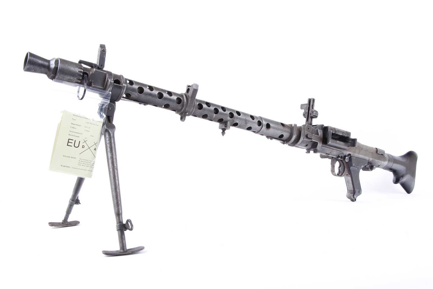 Lot 1007 - A deactivated 7.92mm MG-34 Machine Gun, dated...