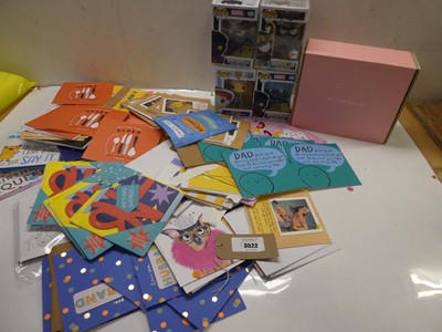 Lot 3522 - Selection of birthday cards, Pop! vinyl...