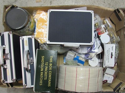 Lot 1336 - Box of various cleaning equipment and shooting...